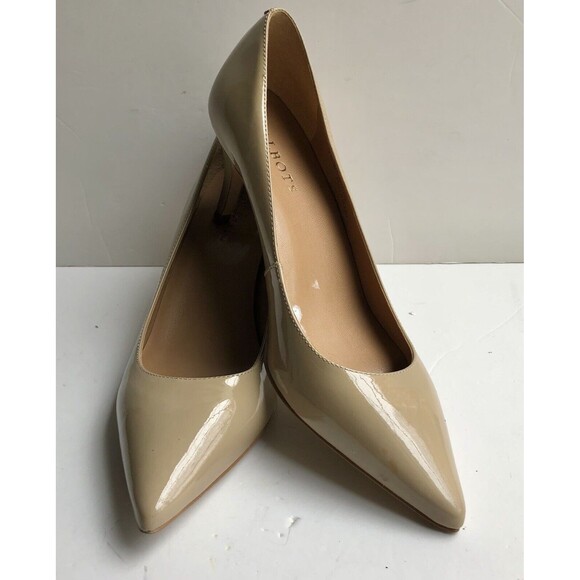 Talbots Women's Heels Pumps Pointed Toe Nude/bone Slip-on Genuine Leather Upper - Picture 1 of 11